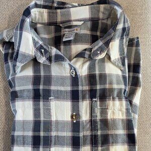 Carhartt Women's Long Sleeve Plaid Button Down Collared Shirt Size Small